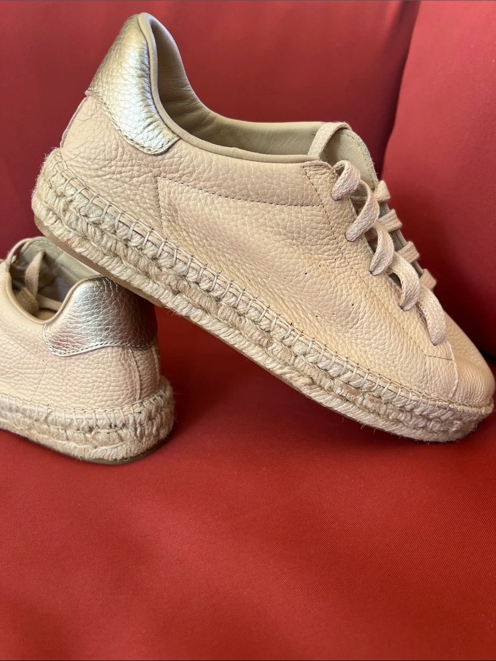 Sam Edelman Women's Lace-Up Espadrille Sneakers in Blush Beige